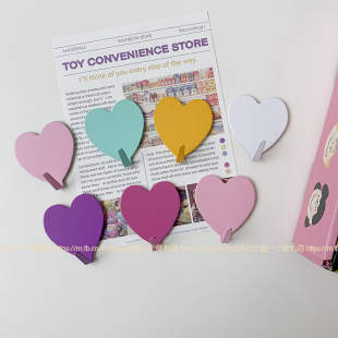 可爱彩色爱心金属挂钩粘钩强力无痕贴免打孔宿舍房间钥匙 store