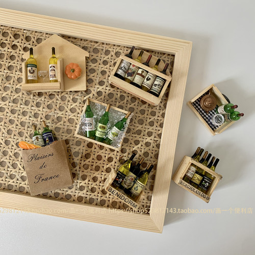 h-store原木红酒瓶乡村风冰箱贴