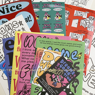 H-store 韩国ins美式复古海报贴纸明信片卡片墙面装饰摆拍照道具