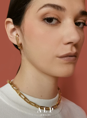 官方ALP JEWELRY个性时尚独你无二系列U型耳骨真空镀金精致耳环