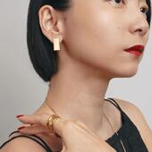 官方ALP JEWELRY封存系列磁吸圆柱设计高智通勤锁头14K镀金耳钉