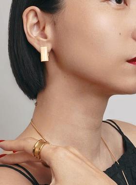 官方ALP JEWELRY封存系列磁吸圆柱设计高智通勤锁头14K镀金耳钉