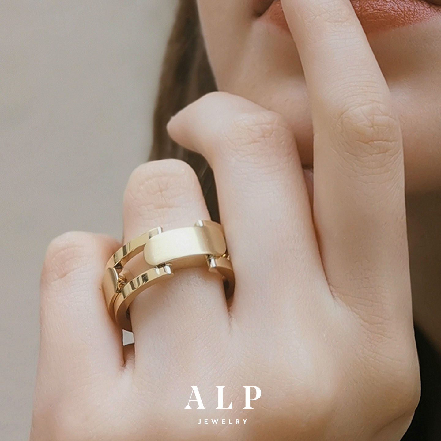官方ALP JEWELRY连锁原创设计法式轻奢独特小众精致戒指磨砂指环