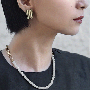 官方ALP JEWELRY听玉系列糯冰翡翠圆珠项链女白月光白翡翠锁骨链