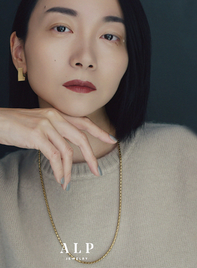 官方ALP JEWELRY界限系列锤圆短项链施华洛水晶叠戴14K镀金锁骨链