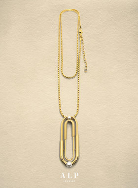 官方ALP JEWELRY霓虹上海系列施华洛水晶珍珠项链两用叠戴毛衣链