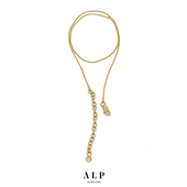 官方ALP JEWELRY听玉系列方型细蛇骨链百搭叠戴项链14K镀金锁骨链