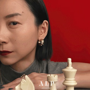 官方ALP JEWELRY骑迹系列施华洛水晶耳环原创轻奢通勤耳饰14k镀金