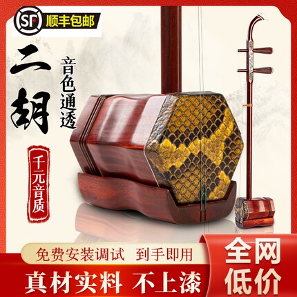 苏州紫檀红木二胡乐器厂家直销初学者入门级专业演奏高档二胡乐器