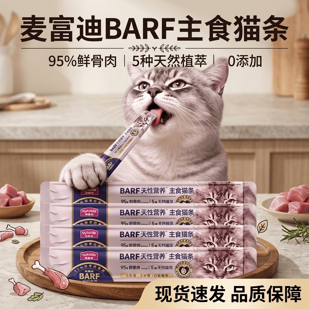 麦富迪霸弗主食猫条试吃补水图片