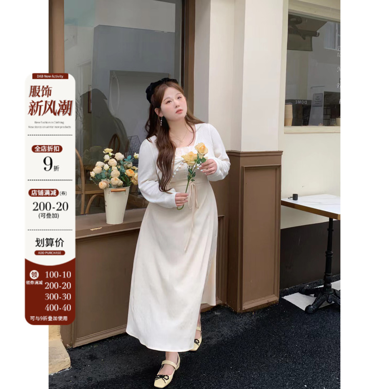 徐达布微胖MM大码吊带连衣裙春装女2023年新款温柔系穿搭休闲裙子