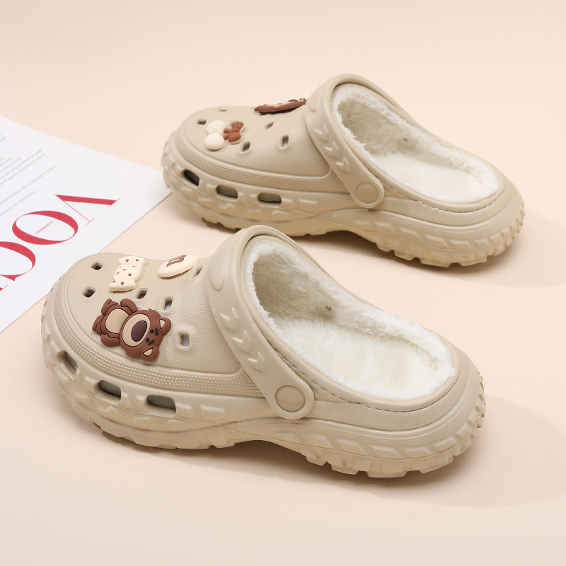 洞洞鞋女冬季加绒网红2025新款