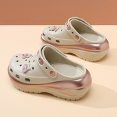 光轮洞洞鞋 ins潮凉拖 厚底增高防滑包头拖时尚 女夏季 外穿2026新款