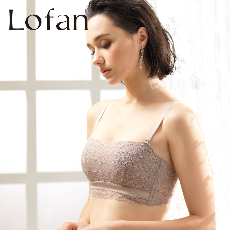 一字抹胸防走光上托厚款肩带内衣