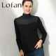 Lofan高领保暖衣贴肤气质打底领口蕾丝网纱泡泡保暖内衣女8057