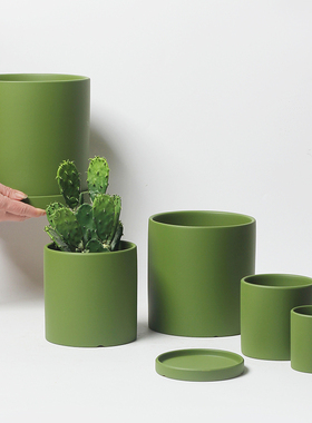 ins陶瓷花盆多肉北欧简约蝴蝶兰家用网红兰花绿色室内透气特价