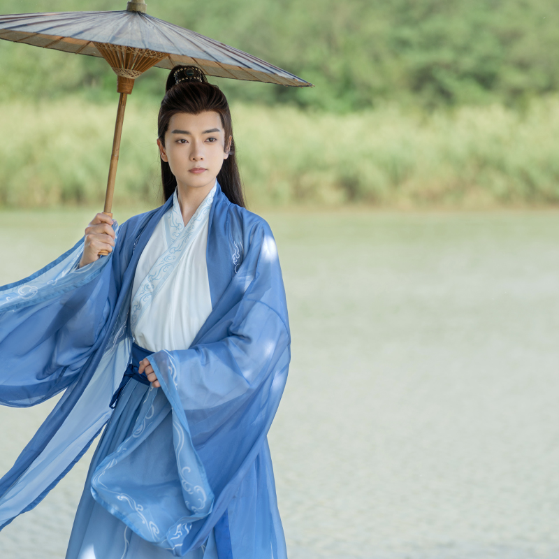 新款十里清欢原创男女款魏晋汉服印染大袖衫齐腰交领仙气飘逸侠客