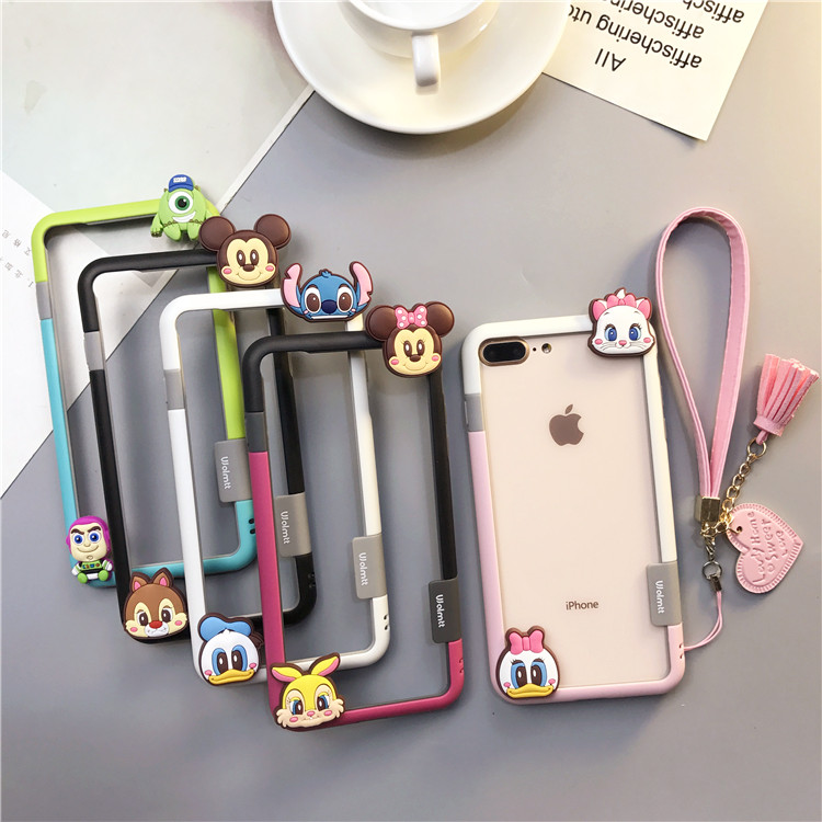 韩国夏日散热手机壳7plus苹果x边框壳iPhone8硅胶6s女款八挂绳潮6