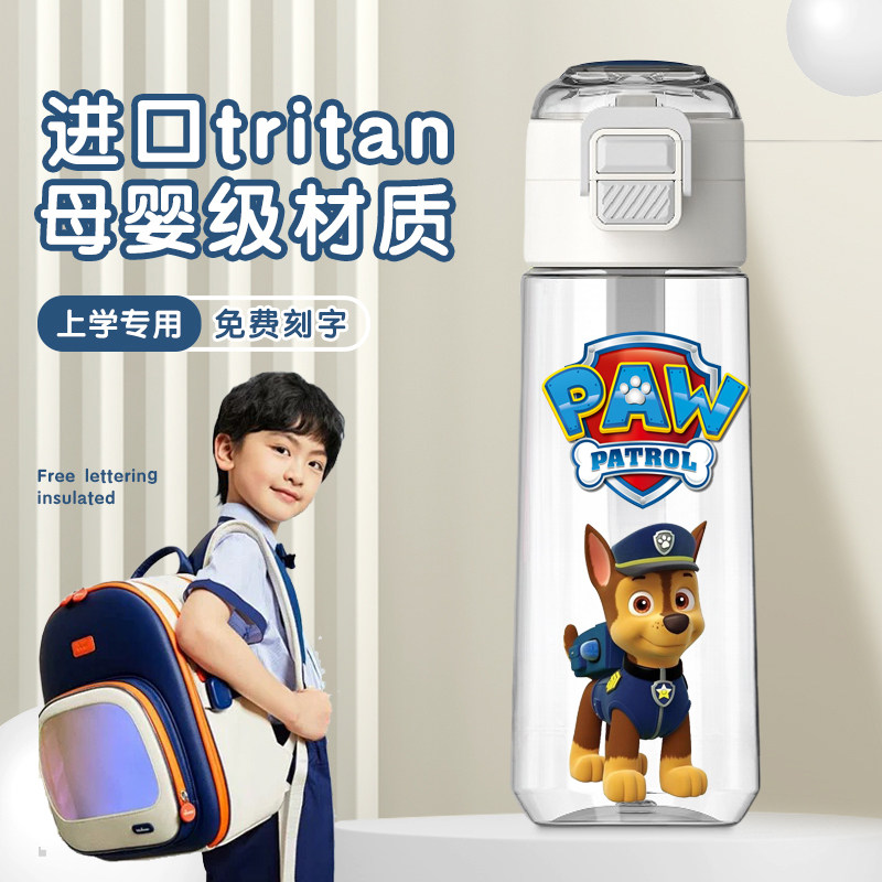 汪汪队儿童水杯防摔便携吸管杯