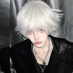 银白色假发短发男全头套式帅气基佬正太光遇cos日系少年男女万用