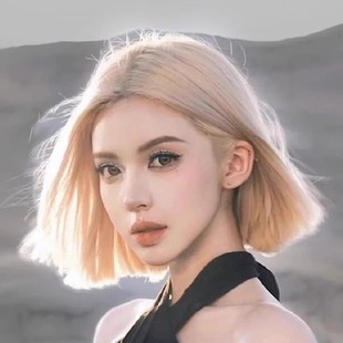 蕾丝假发女短直发网红酷帅中分亚麻金时尚一刀切波波头短发全头