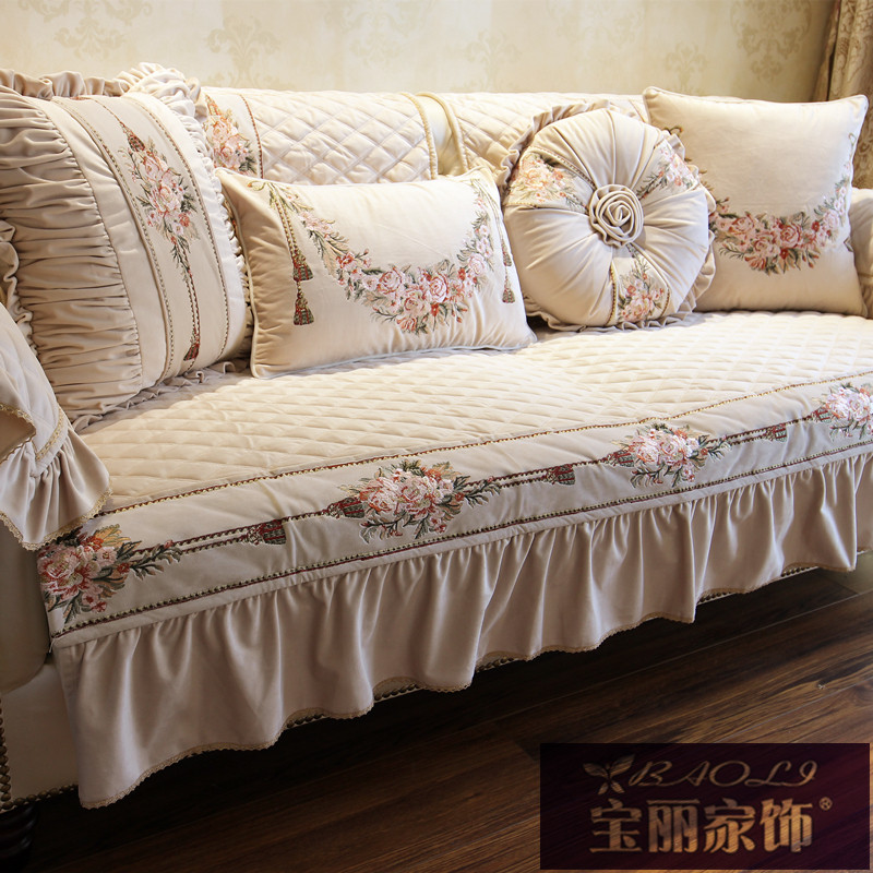 Bao Li furniture Luxurious European style non-slip Sofa cushion Imported Italy Embroidery Beige Curved Moon Establishmentin the Home Fabric , Cushion/Cushion/Sofa cushion , Sofa cushion  category - from Buy2taobao.com to provide professional Taobao agent buy service