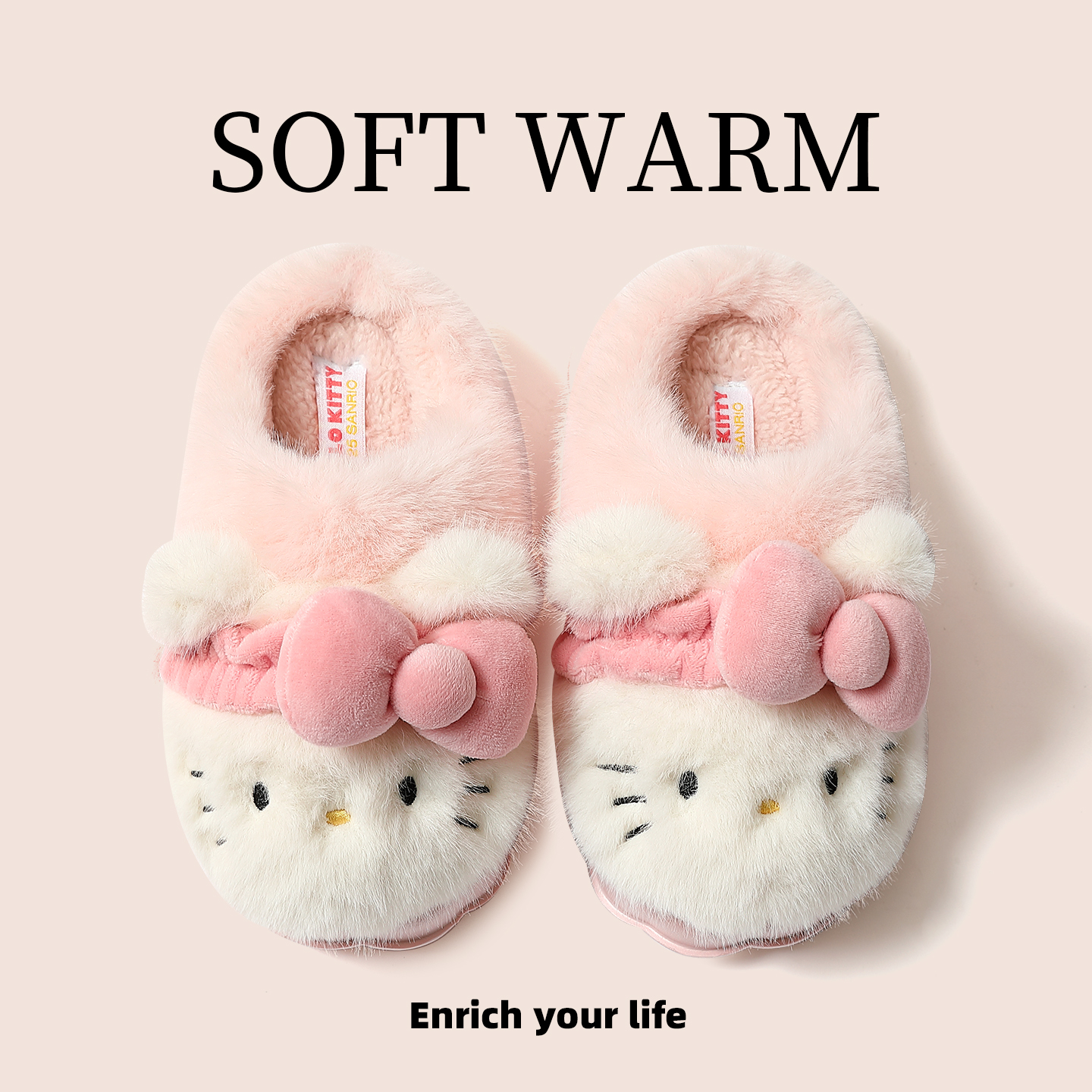 KT猫可爱儿童棉拖鞋冬天2025新款