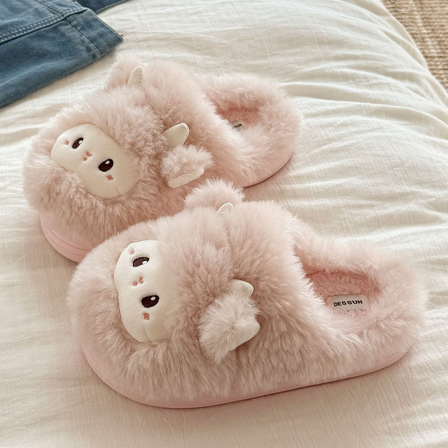 可爱小羊棉拖鞋女士秋冬季室内