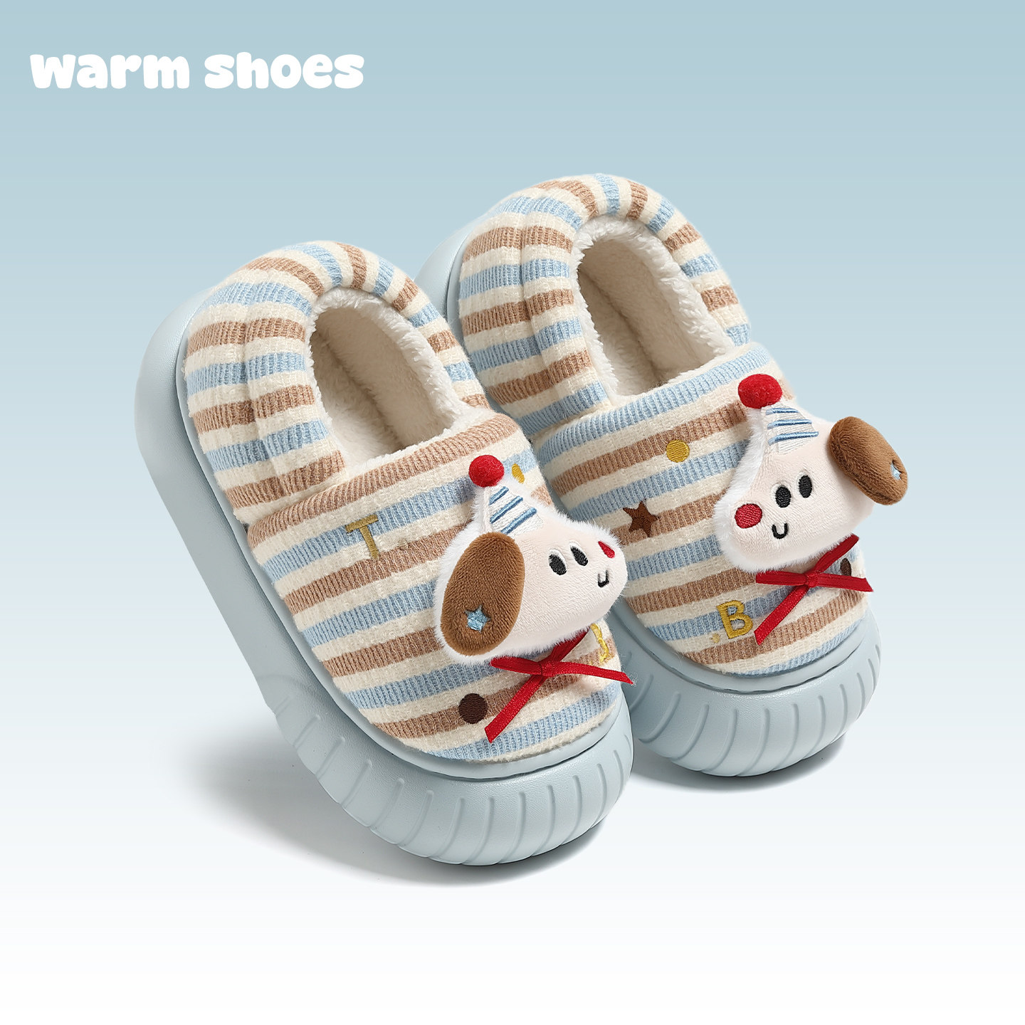 2025新款可爱小狗儿童棉拖鞋女童