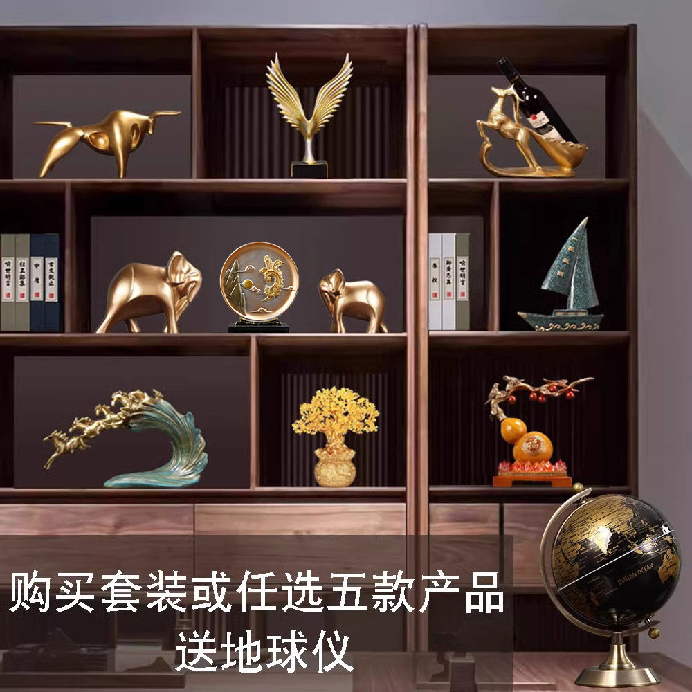 新中式覆古客厅办公室柜子摆件博古架展示架书柜装饰品高档工艺礼