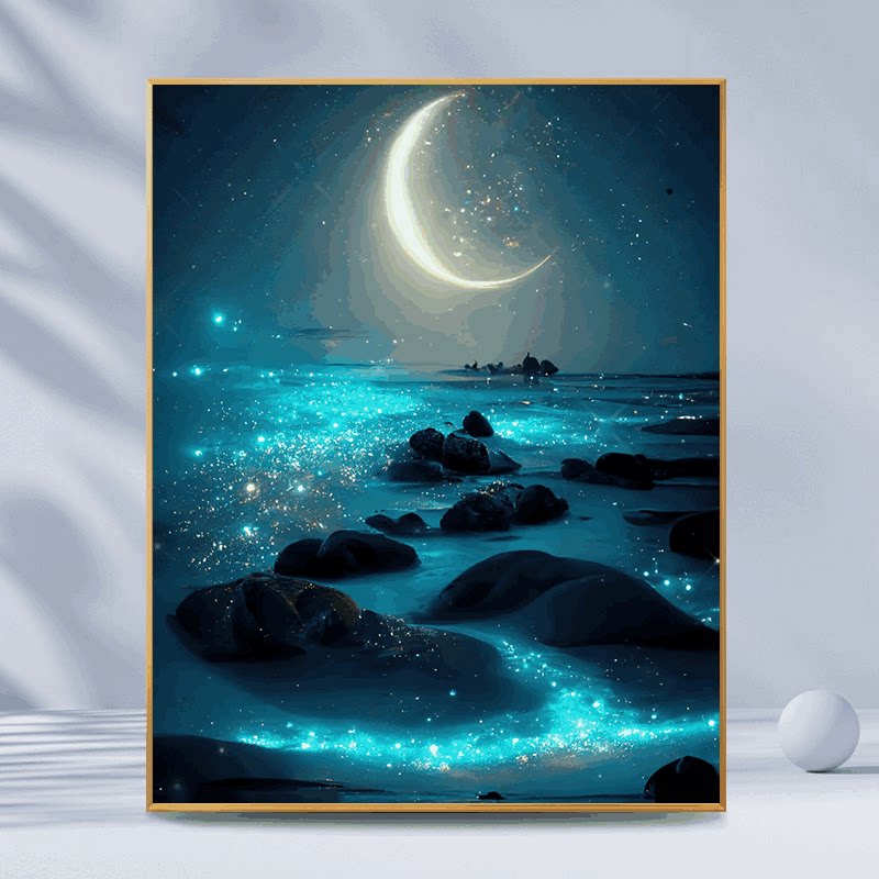 浪漫星空|数字油画diy手工填色治愈紫色星空忘川彼岸花手绘装饰画