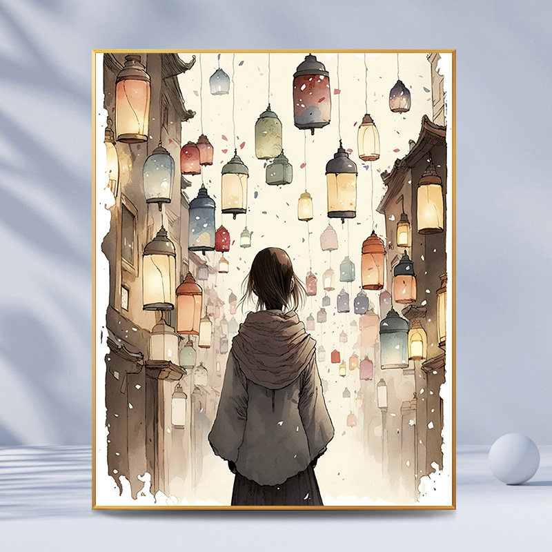 背影|数字油画diy手工填色填充治愈解压丙烯画卧室客厅装饰挂画