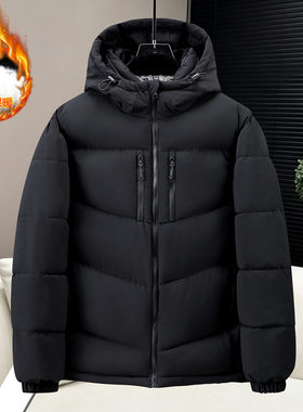 大码男冬季连帽棉袄胖子棉衣棉服