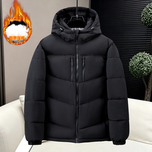 大码棉服男款冬季加肥加大棉服加厚胖子潮流百搭休闲连帽宽松棉袄