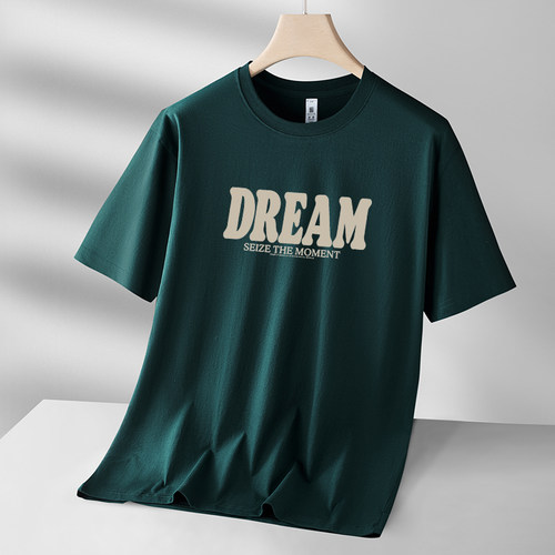 大码男纯棉短袖T恤宽松胖子体恤