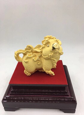 绒沙金藤条猪工艺品摆件年会4s店银行保险可定制logo摆饰金猪摆件
