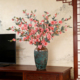 单枝山茶花 高端中式 仿真花假花干花束饰摆件客厅电视柜玄关餐桌