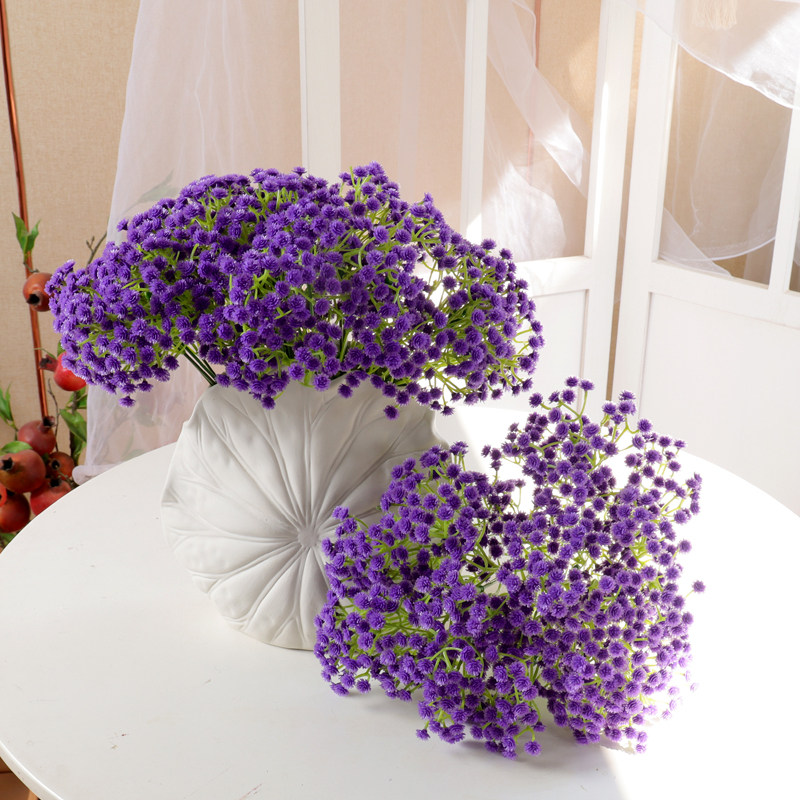 清仓塑料满天星紫色 仿真花假花绢花塑料花户外栅栏插花点缀