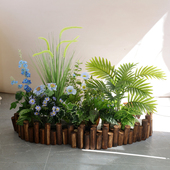 彷真绿植造景室内景观橱窗楼梯下彷生花转角场景装 饰布置假树植物