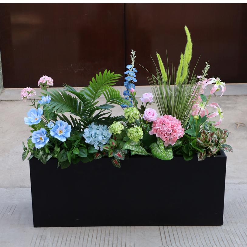 仿真绿植组合仿真花假花摆设户外庭院花箱栅栏仿真花装饰摆件植物