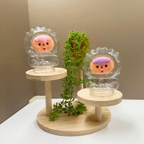 新款300ml透明榴莲宝宝瓶史莱姆水晶泥罐美甲DIY饰品带表情空瓶子