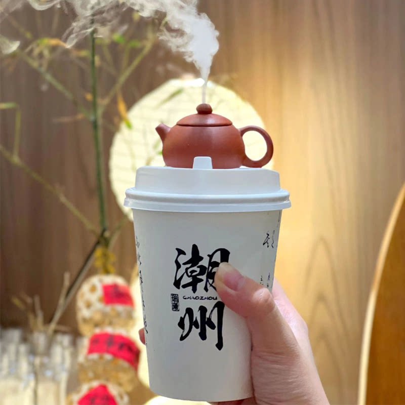 迷你小茶壶奶茶杯装饰超萌把把壶茶宠配件可泡茶可开盖袖珍指尖壶图片