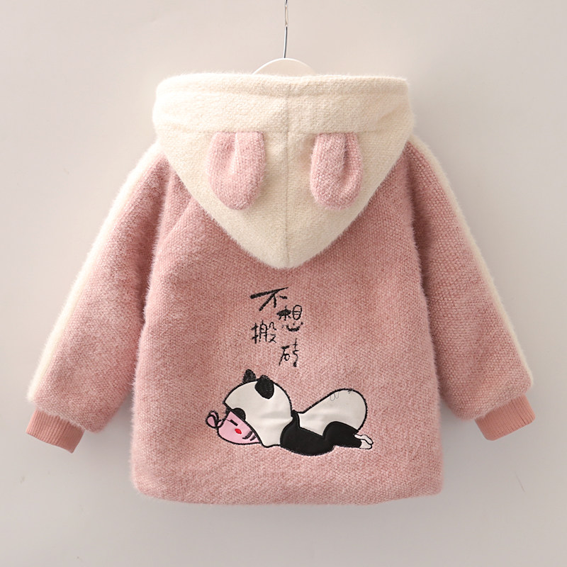 女童水貂绒加厚外套儿童洋气冬装小女孩毛呢子加绒大衣连帽衣服潮|msdalam kategori Kanak-kanak/Bayi/Keluarga dipasang, kot/jaket/overcoat, jaket biasa - dari Buy2taobao.com untuk memberikan perkhidmatan ejen Taobao profesional membeli