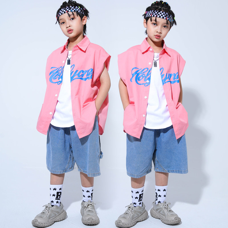 儿童街舞潮服幼儿hiphop服装男童嘻哈演出服女童多巴胺童装表演服