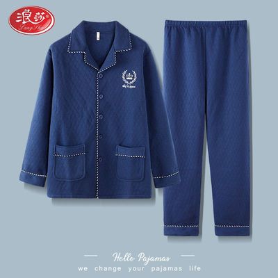 空气棉纯棉家居服男士
