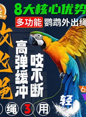 多功能鹦鹉牵引绳放飞绳遛鸟神器