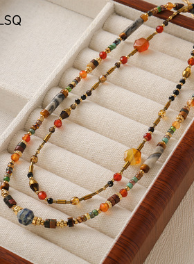 英国cherry kitty新中式红玛瑙石串珠项链女百搭高级感捷克珠