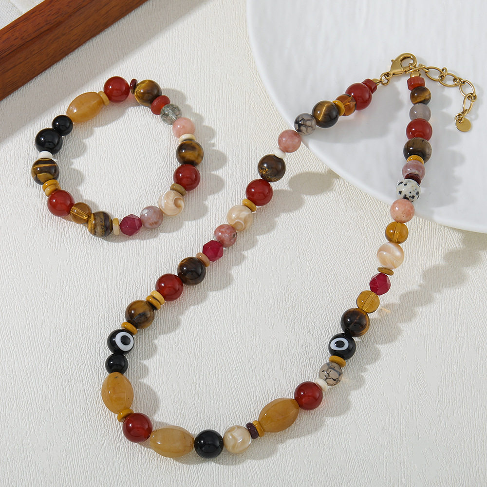 英国cherry kitty原创混彩手串多宝石串珠项链手链高级红玛瑙