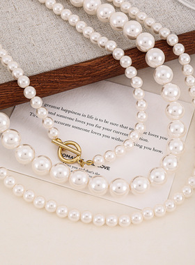 英国Cherry Kitty欧美施家珍珠设计款串珠锁骨链法式气质优雅双