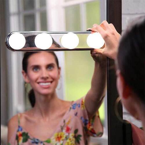 4 Bulb Makeup Mirror Light Suction Cup Vanity LED Bulbs Kit